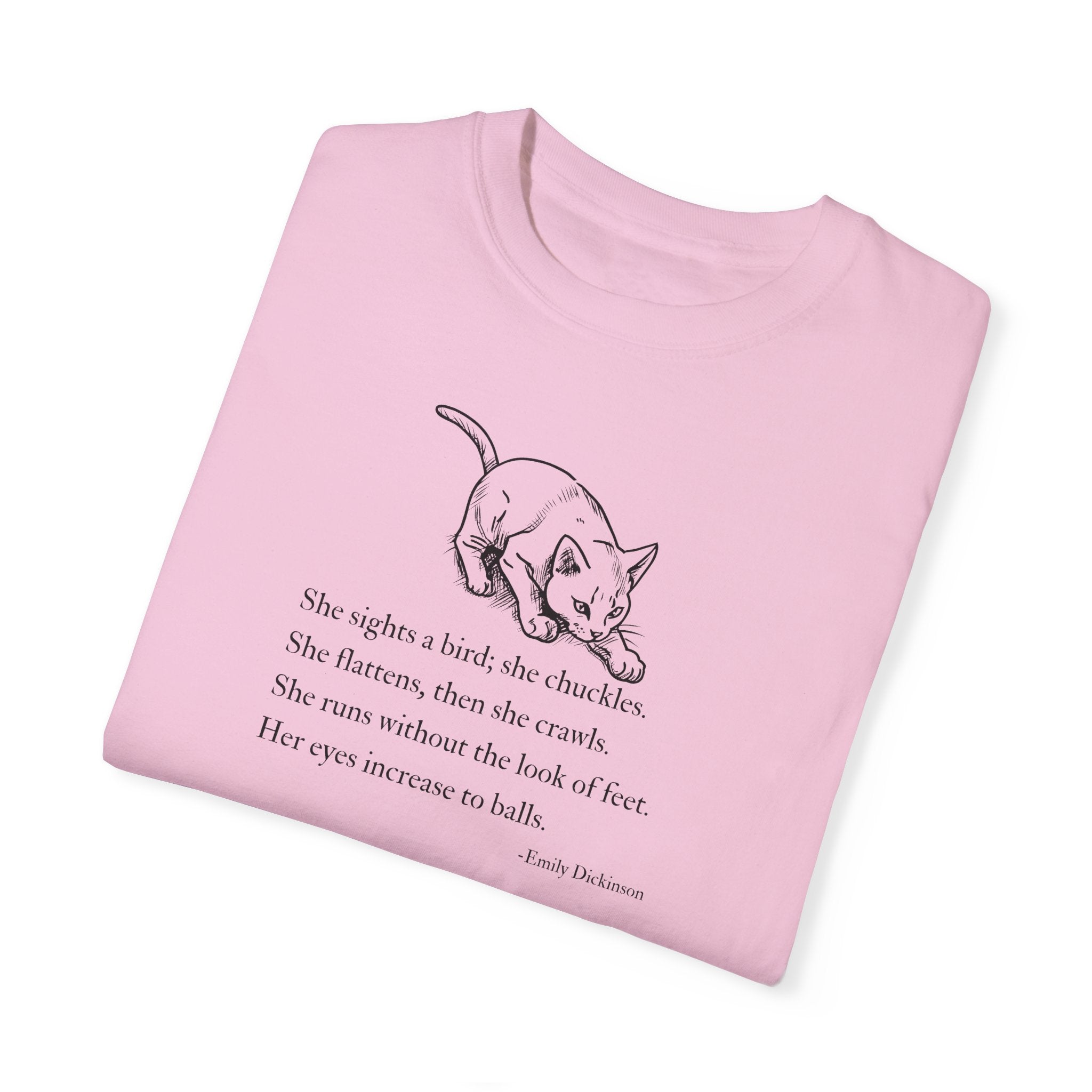 Emily Dickinson Cat Poem Unisex Garment - Dyed T-Shirt - Clothing, T-shirts - EpiAl's Shop