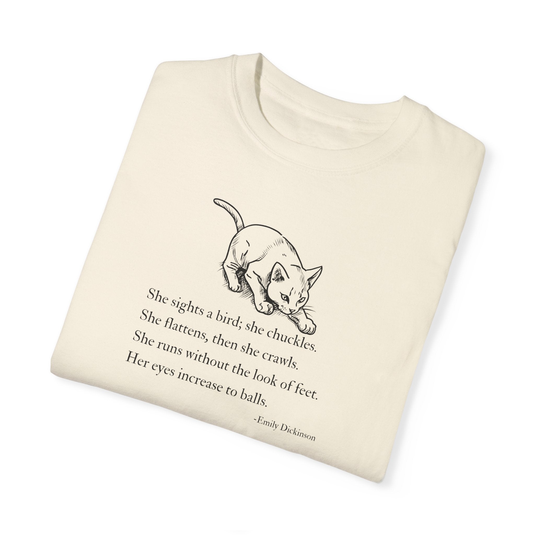 Emily Dickinson Cat Poem Unisex Garment - Dyed T-Shirt - Clothing, T-shirts - EpiAl's Shop
