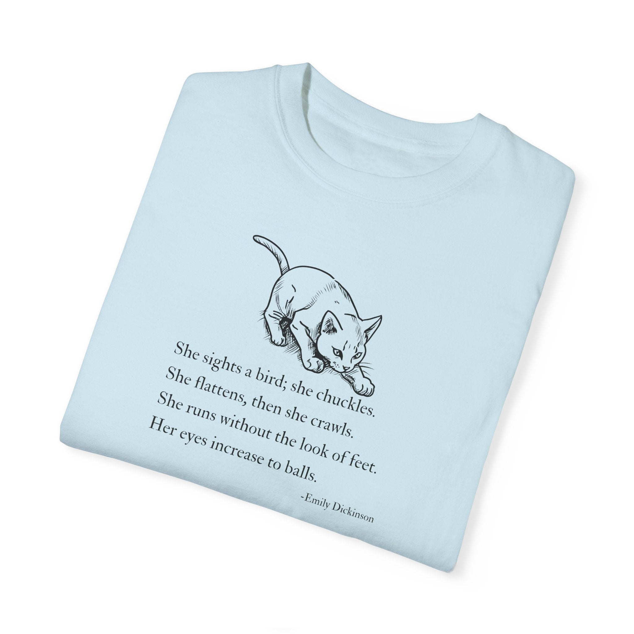 Emily Dickinson Cat Poem Unisex Garment - Dyed T-Shirt - Clothing, T-shirts - EpiAl's Shop