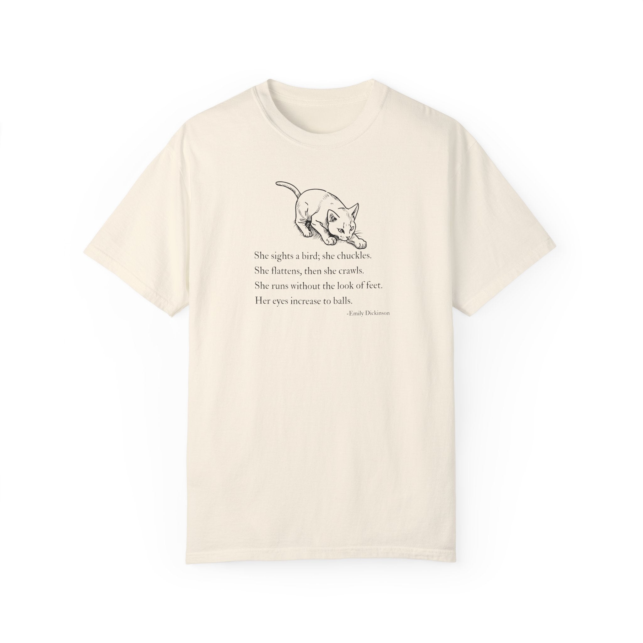 Emily Dickinson Cat Poem Unisex Garment - Dyed T-Shirt - Clothing, T-shirts - EpiAl's Shop