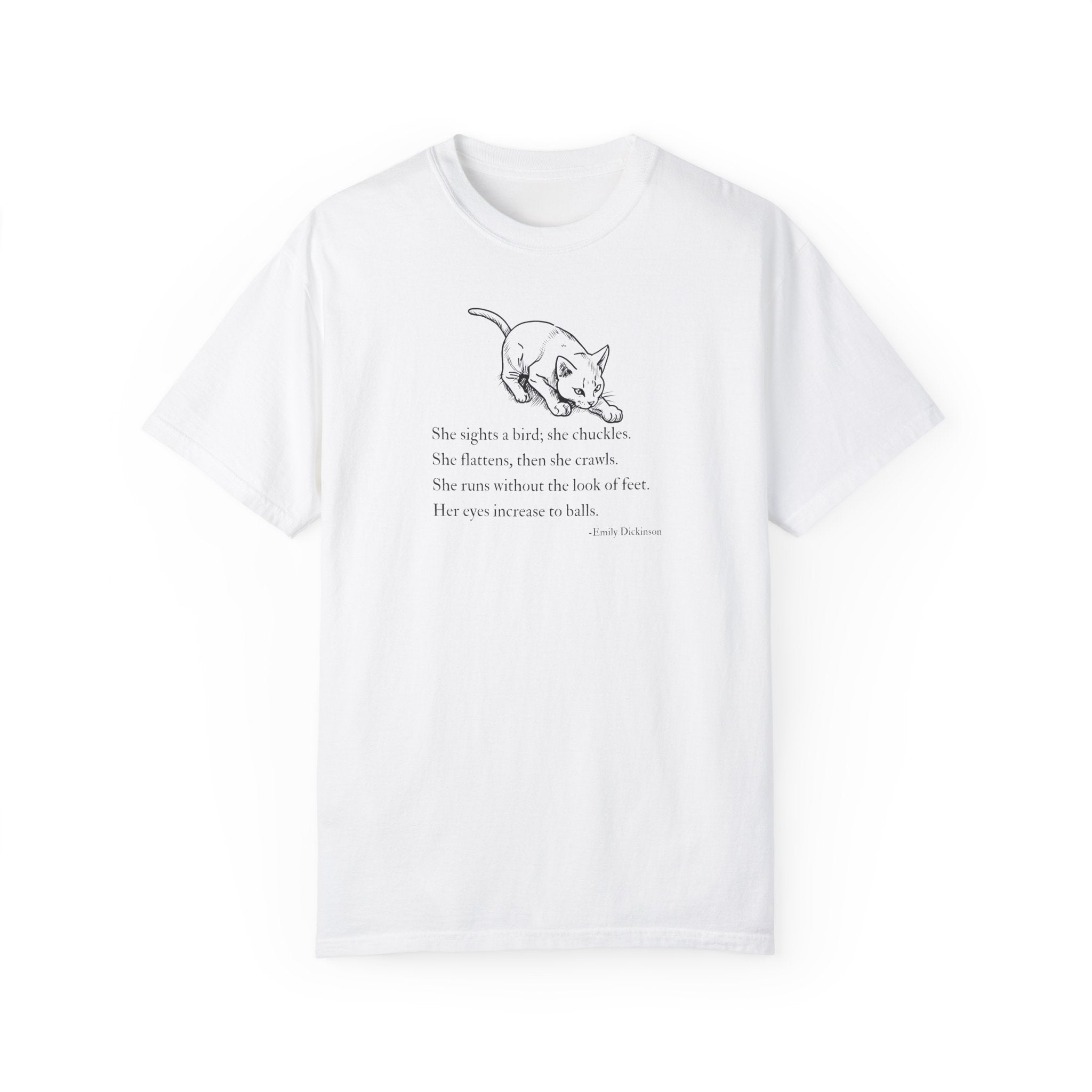 Emily Dickinson Cat Poem Unisex Garment - Dyed T-Shirt - Clothing, T-shirts - EpiAl's Shop