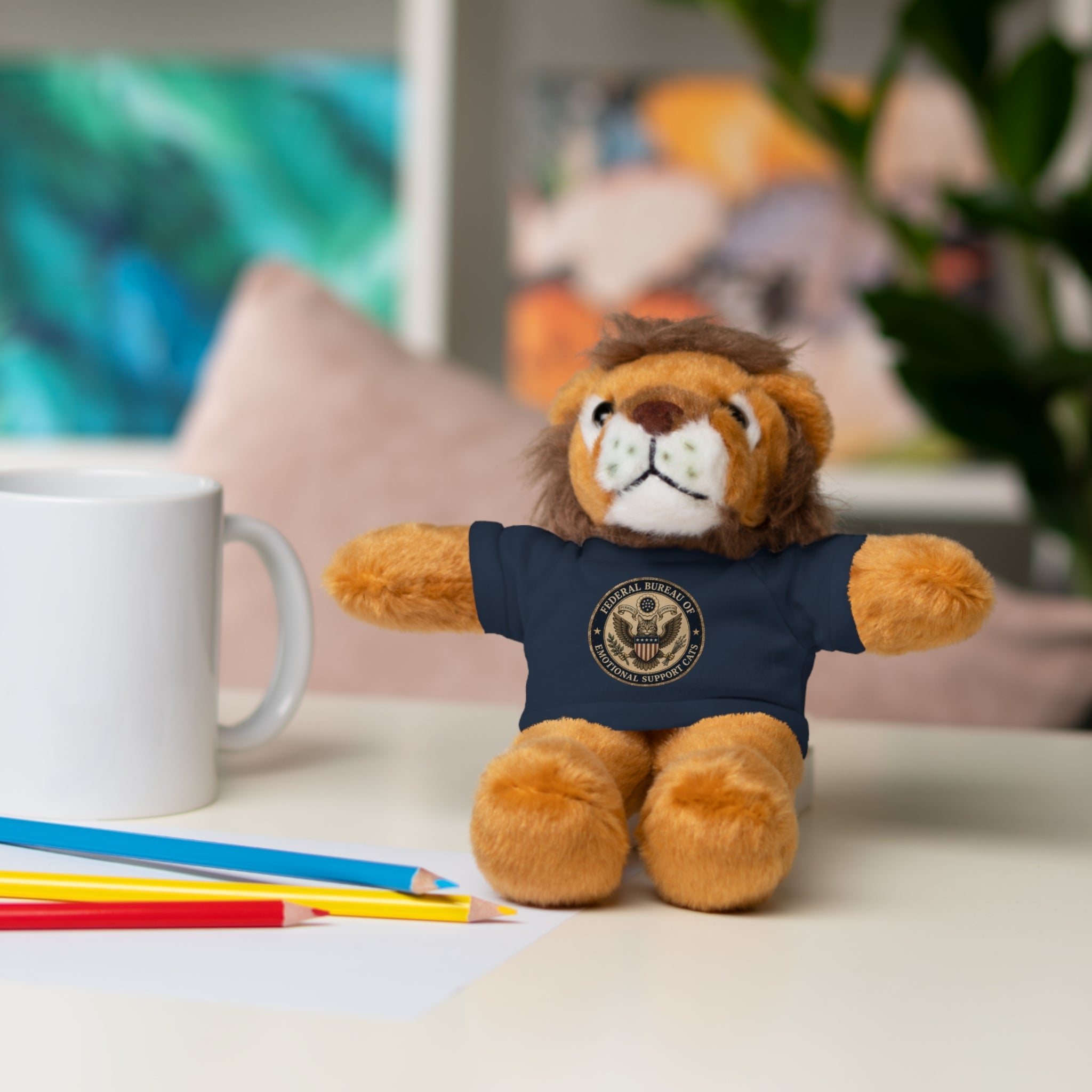 Emotional Support Cats Plush Toy (Jaguar or Lion) - Toys & Games, Plush Stuffed Animals - EpiAl's Shop