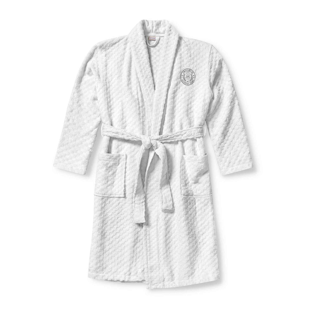 Emotional Support Robe | Embroidered Faux Seal Terry Cloth Bathrobe - Clothing, Unisex, Bathrobe - EpiAl's Shop