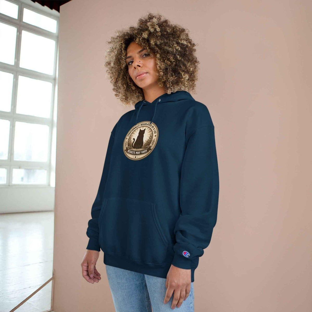Emotionally Regulated by a Cat Hoodie (Champion® Sweatshirt) - Clothing, Unisex, Hoodies - EpiAl's Shop