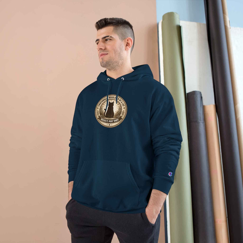 Emotionally Regulated by a Cat Hoodie (Champion® Sweatshirt) - Clothing, Unisex, Hoodies - EpiAl's Shop