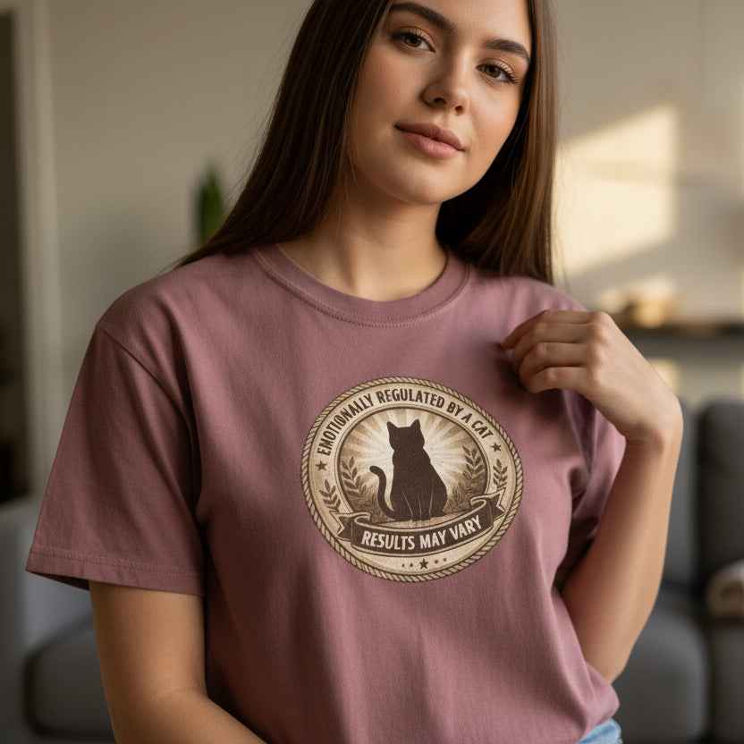 Emotionally Regulated by a Cat T-Shirt - Clothing, Unisex, T-Shirts - EpiAl's Shop