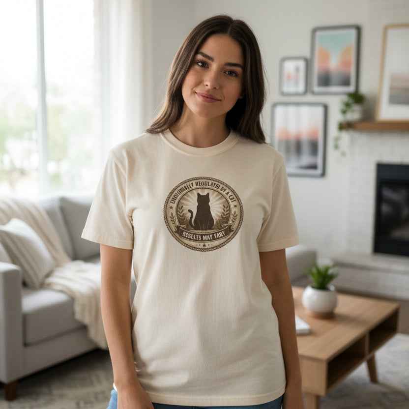 Emotionally Regulated by a Cat T-Shirt - Clothing, Unisex, T-Shirts - EpiAl's Shop