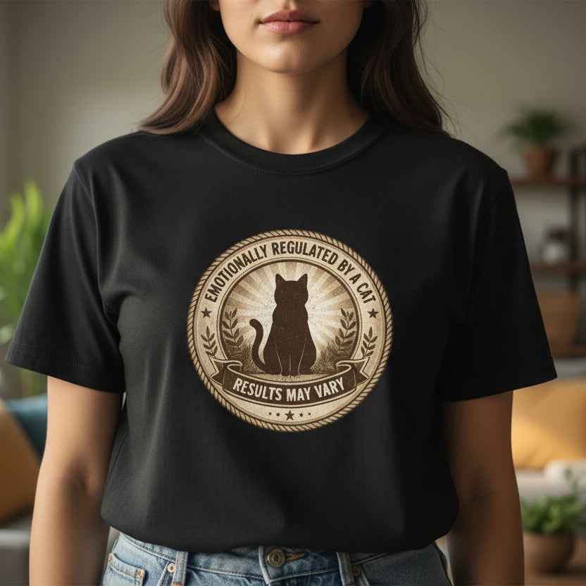 Emotionally Regulated by a Cat T-Shirt - Clothing, Unisex, T-Shirts - EpiAl's Shop