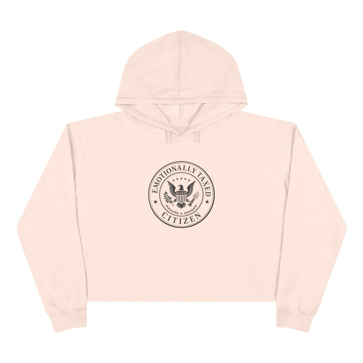 Emotionally Taxed Citizen Cropped Hoodie | Cozy Political Parody Fleece Hoodie - Clothing, Women, Hoodies, Cropped - EpiAl's Shop