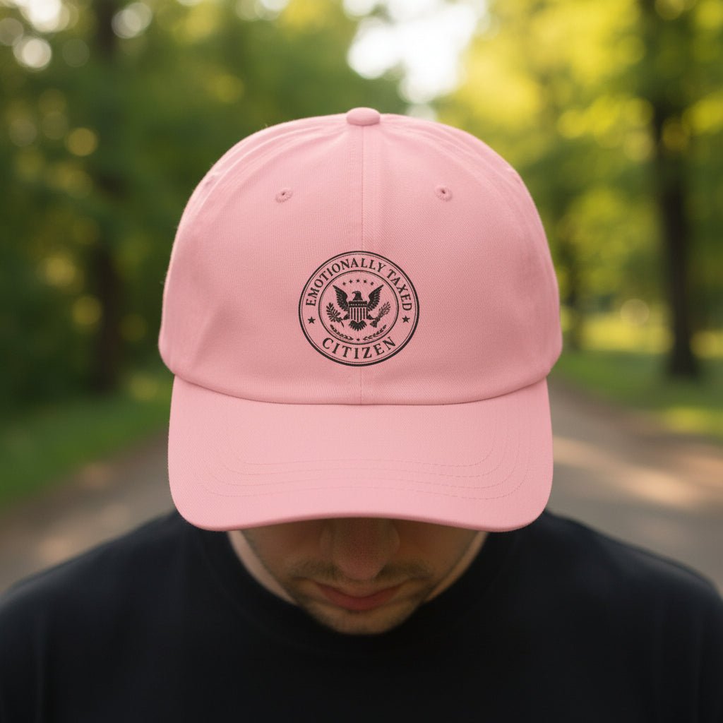 Emotionally Taxed Citizen Dad Hat | Minimalist Faux Government Seal Cotton Cap - Hats, Baseball & Trucker - EpiAl's Shop