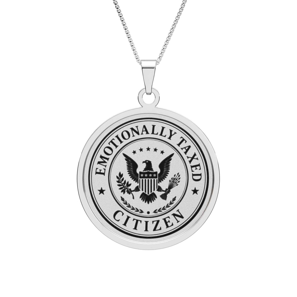 Emotionally Taxed Citizen Faux Government Seal Pendant Necklace - Jewelry, Necklaces - EpiAl's Shop