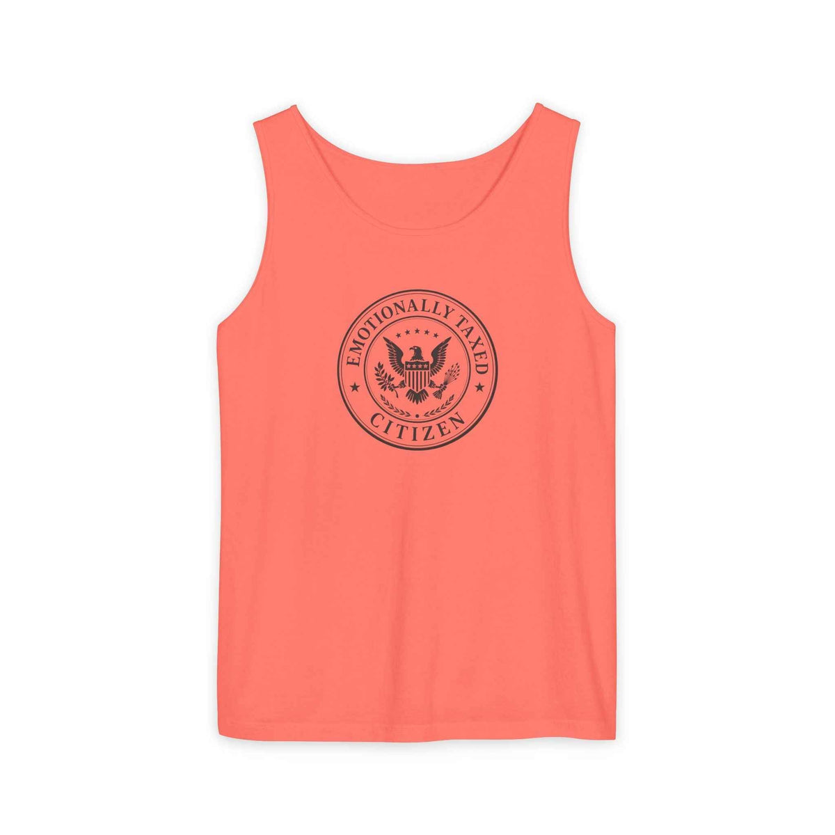 Emotionally Taxed Citizen Garment-Dyed Tank Top | Vintage Parody Cotton Tank - Clothing, Unisex, T-Shirts, Sleeveless Tanks - EpiAl's Shop
