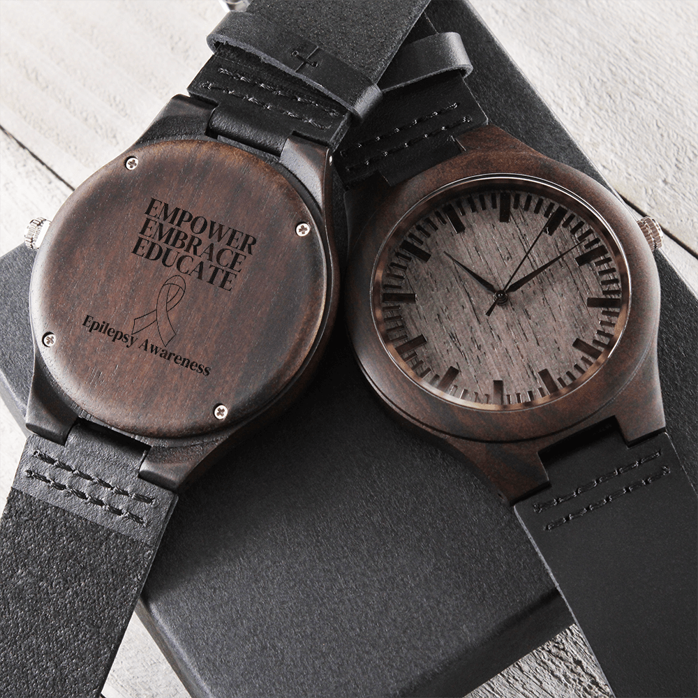 Empower, Embrace, Educate - Epilepsy Awareness Wooden Watch - Jewelry, Watches - EpiAl's Shop
