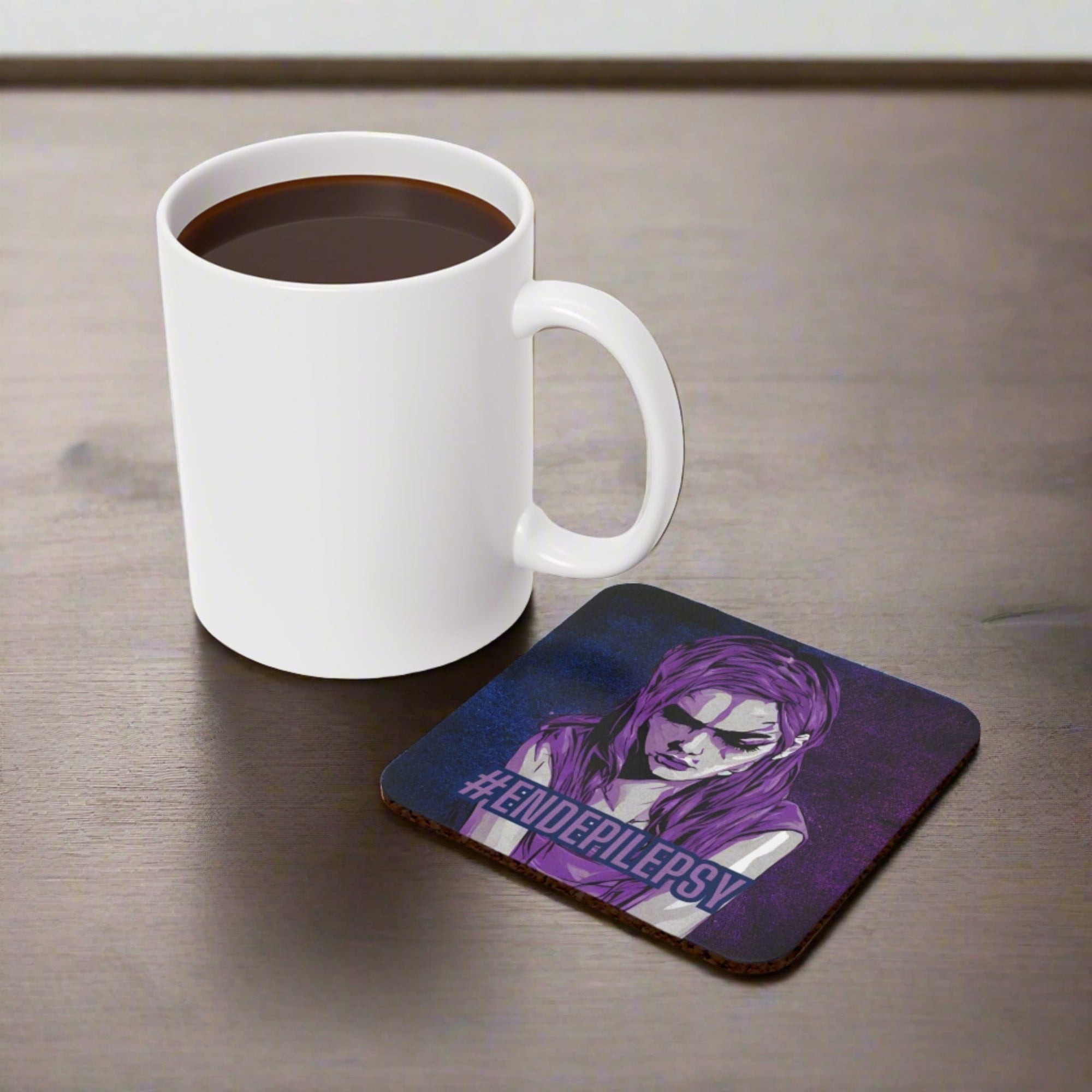 End Epilepsy Cork Back Coaster - Home Decor - Epileptic Al’s Shop