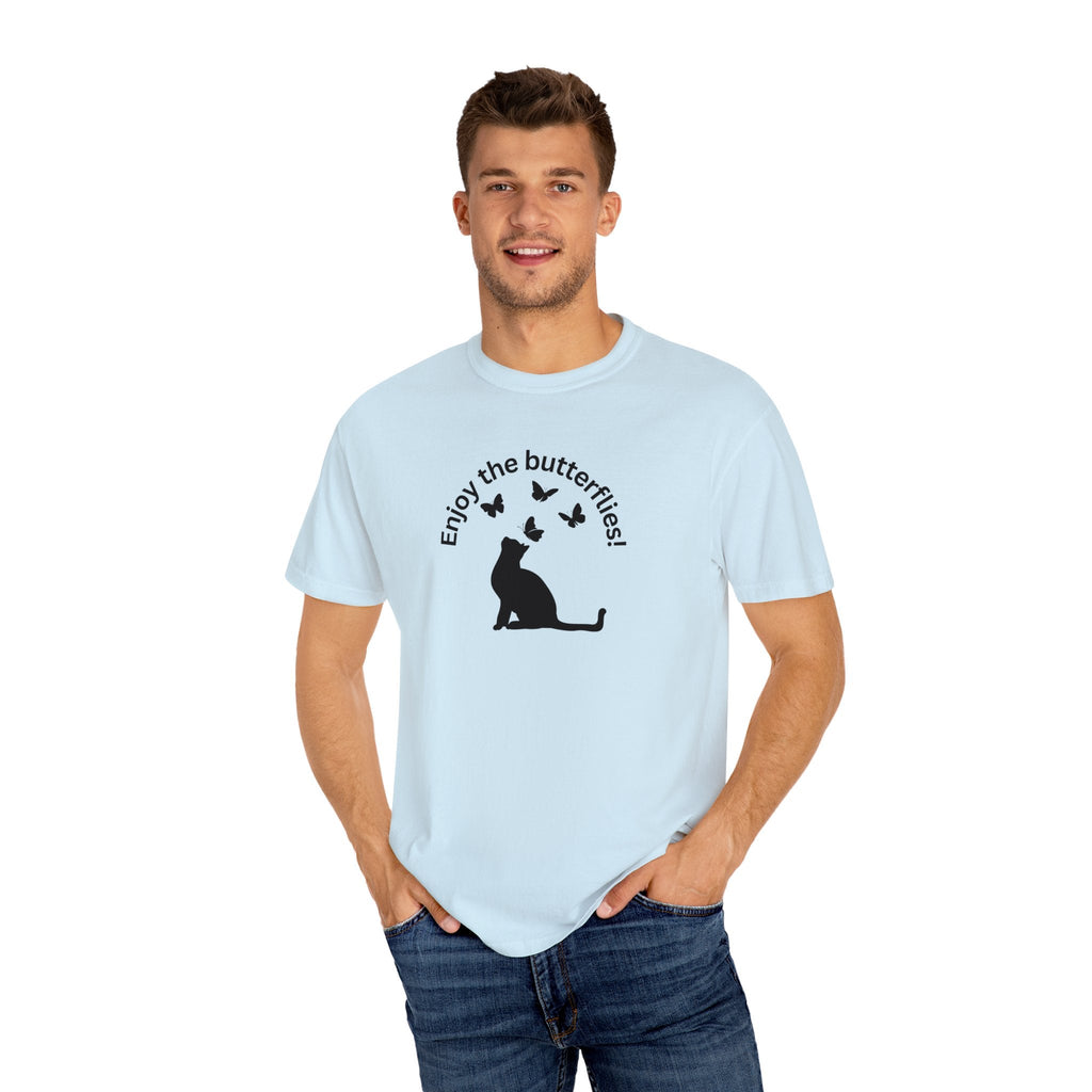 Enjoy the Butterflies Unisex Garment - Dyed T - shirt - T - Shirt - Epileptic Al’s Shop