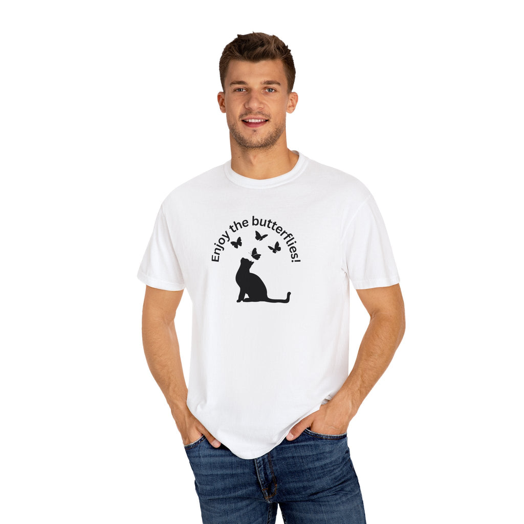 Enjoy the Butterflies Unisex Garment - Dyed T - shirt - T - Shirt - Epileptic Al’s Shop