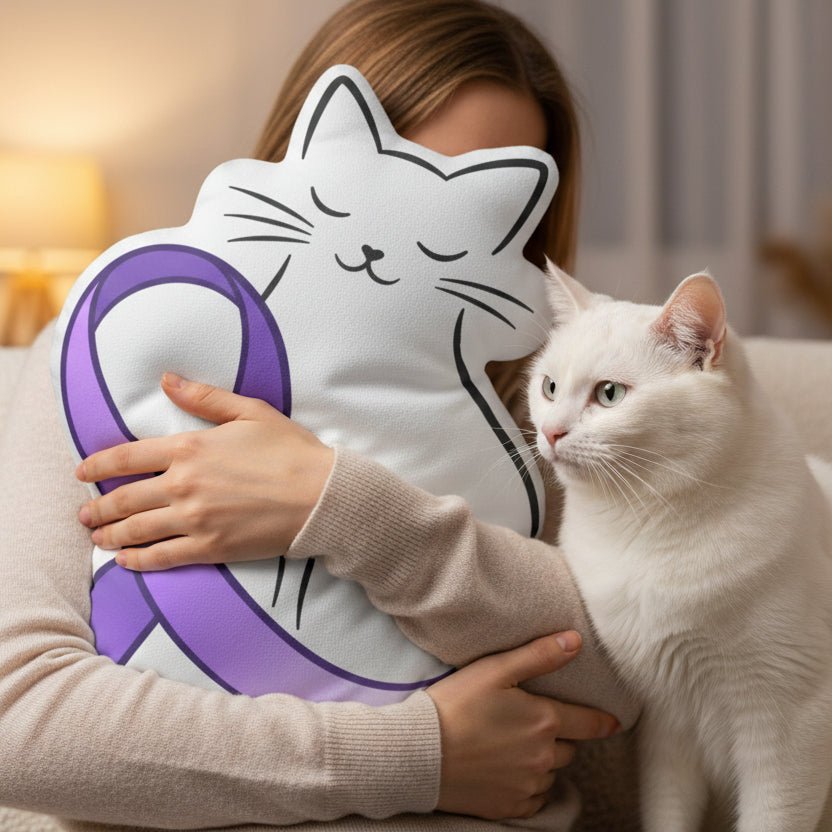 Epikitty Awareness Pillow — Gentle, Present, Unmistakably Strong - Decor, Pillows, Shaped - EpiAl's Shop