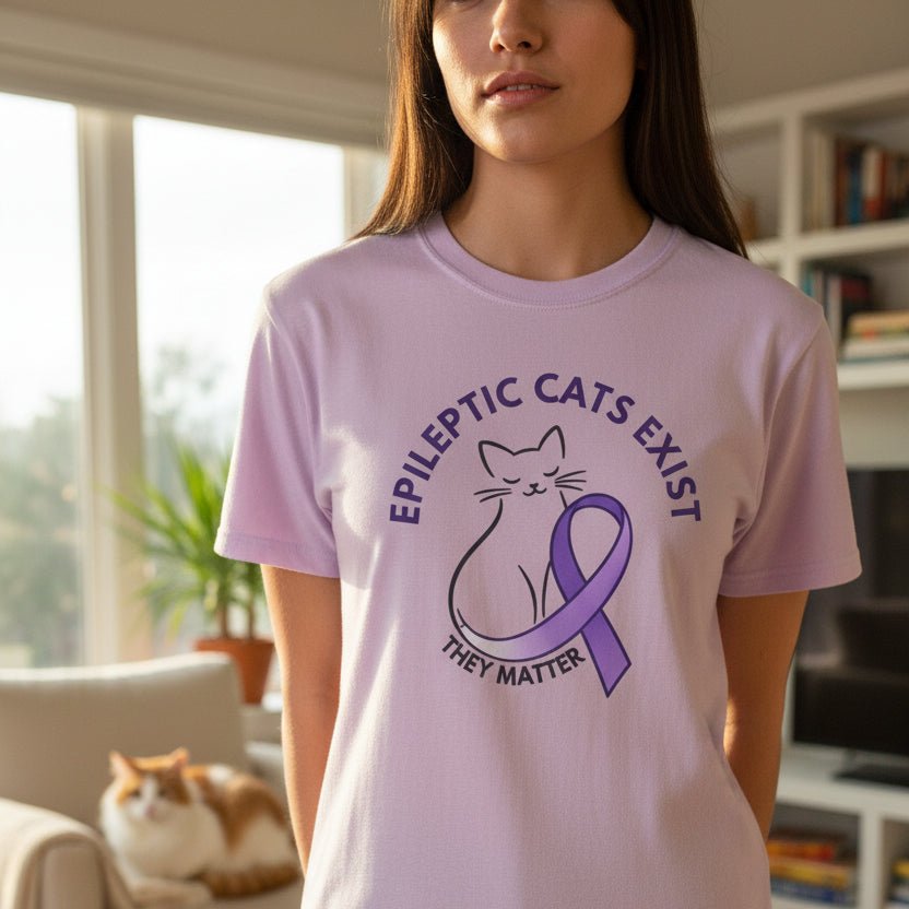 Epikitty Awareness T-Shirt – Epileptic Cats Exist. They Matter. - Clothing, Unisex, T-Shirts - EpiAl's Shop