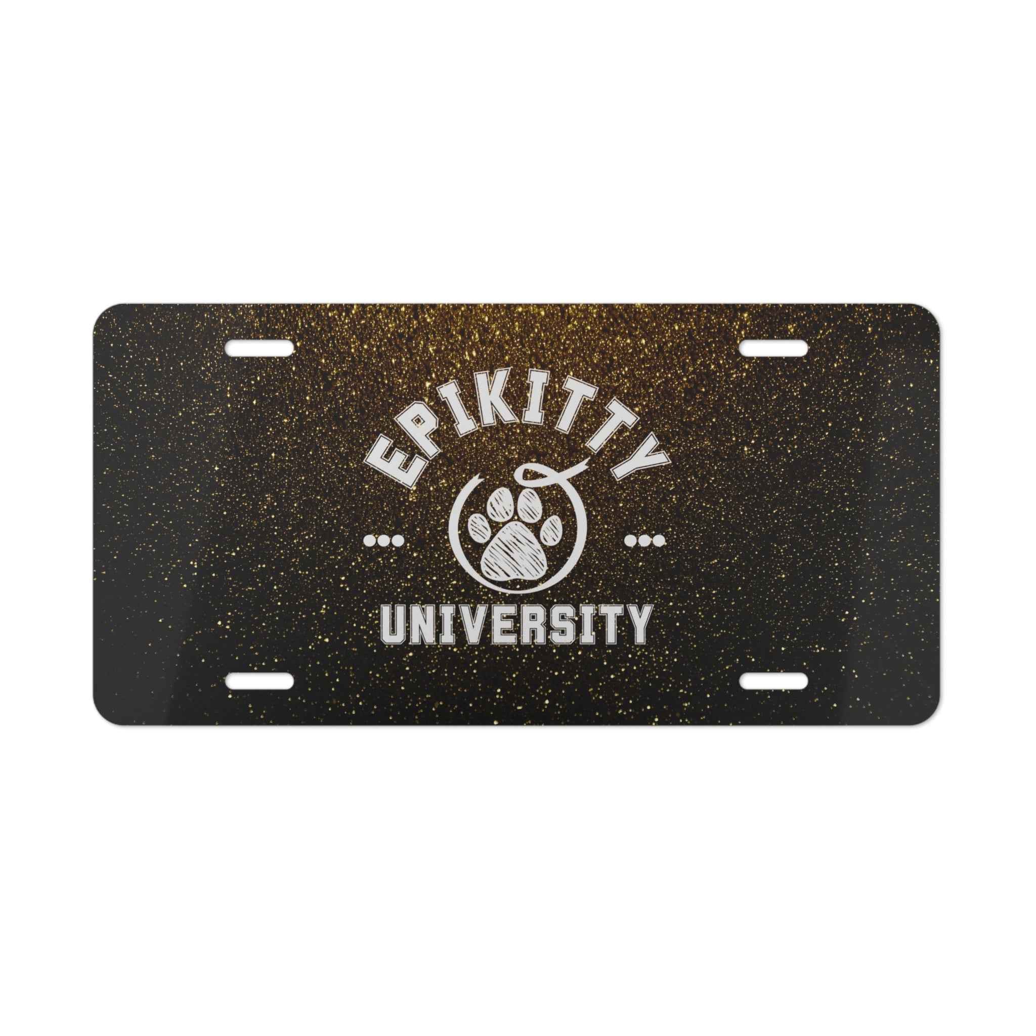 Epikitty University Gold Vehicle License Plate - Custom Elegant Decor for Any Space - EpiAl's Shop