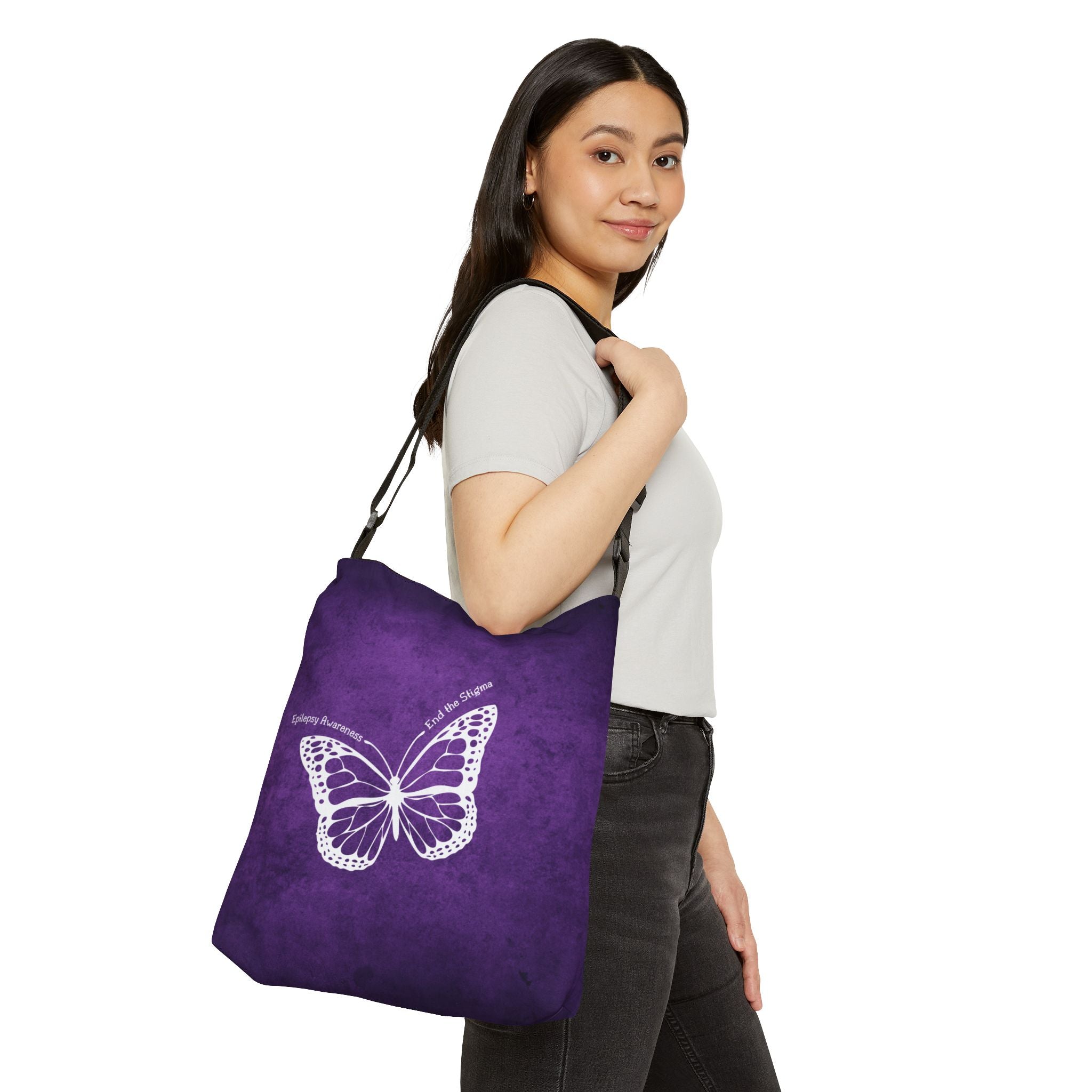 Epilepsy Awareness Adjustable Tote Bag - End the Stigma - Bags, Tote - EpiAl's Shop