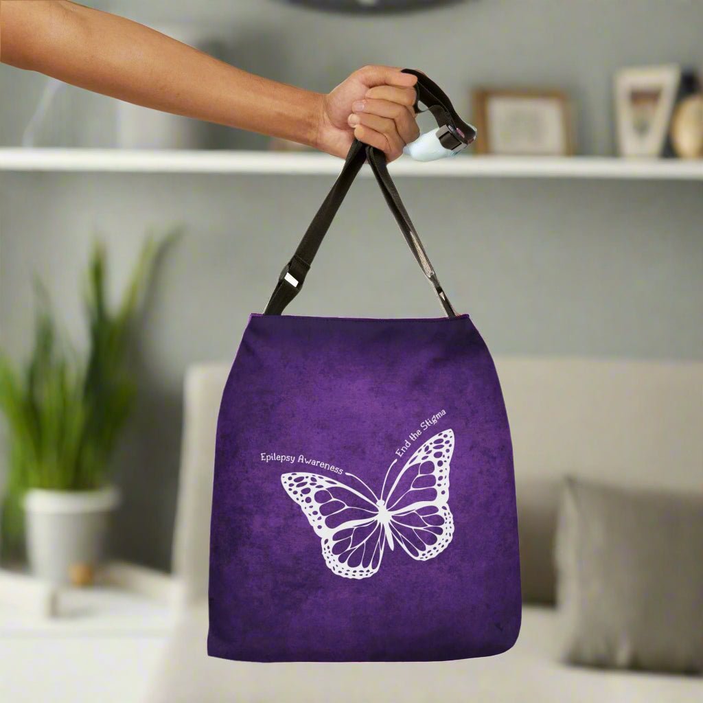 Epilepsy Awareness Adjustable Tote Bag - End the Stigma - Bags, Tote - EpiAl's Shop