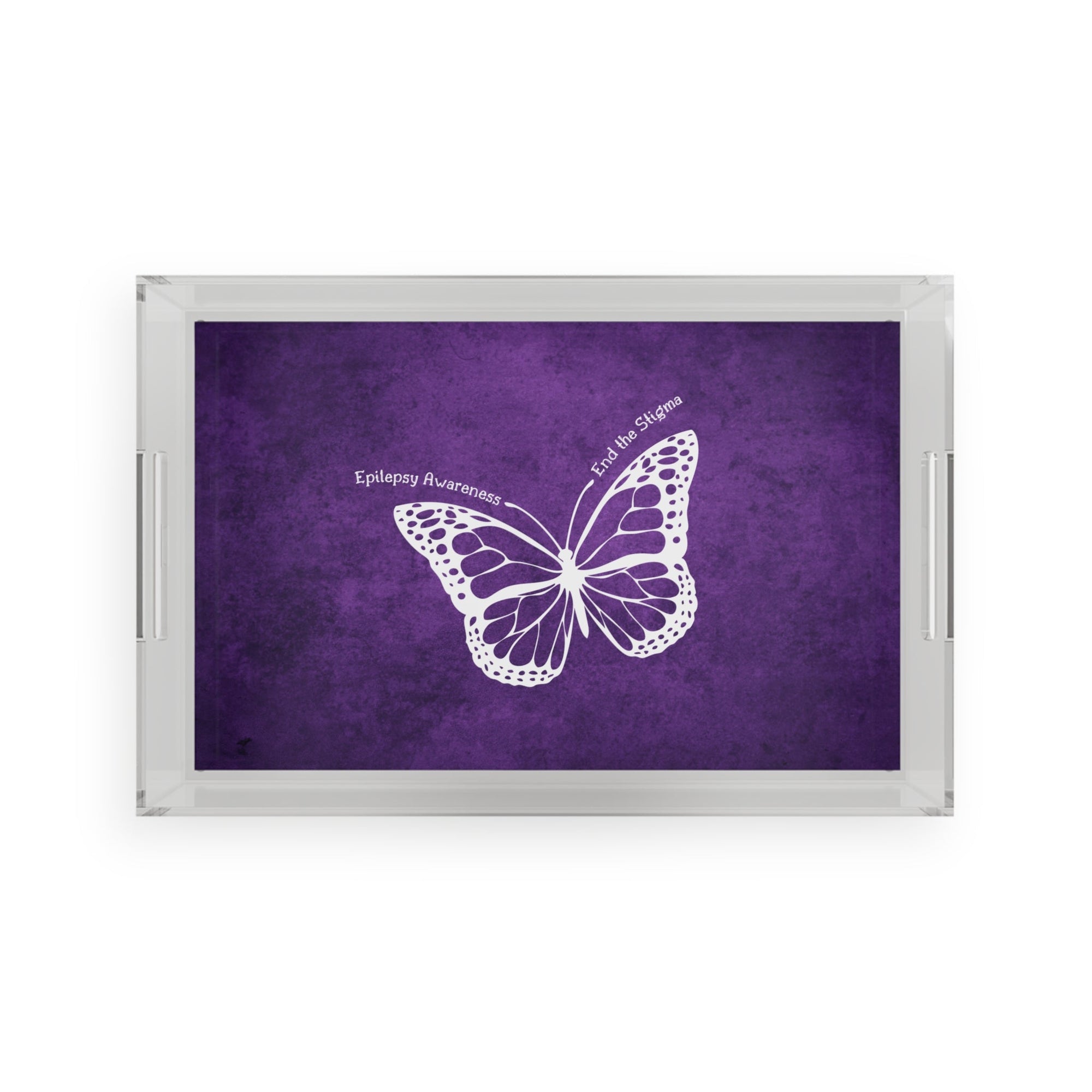 Epilepsy Awareness Butterfly Acrylic Serving Tray - Decor, Kitchen & Dining, Serving Platters - EpiAl's Shop