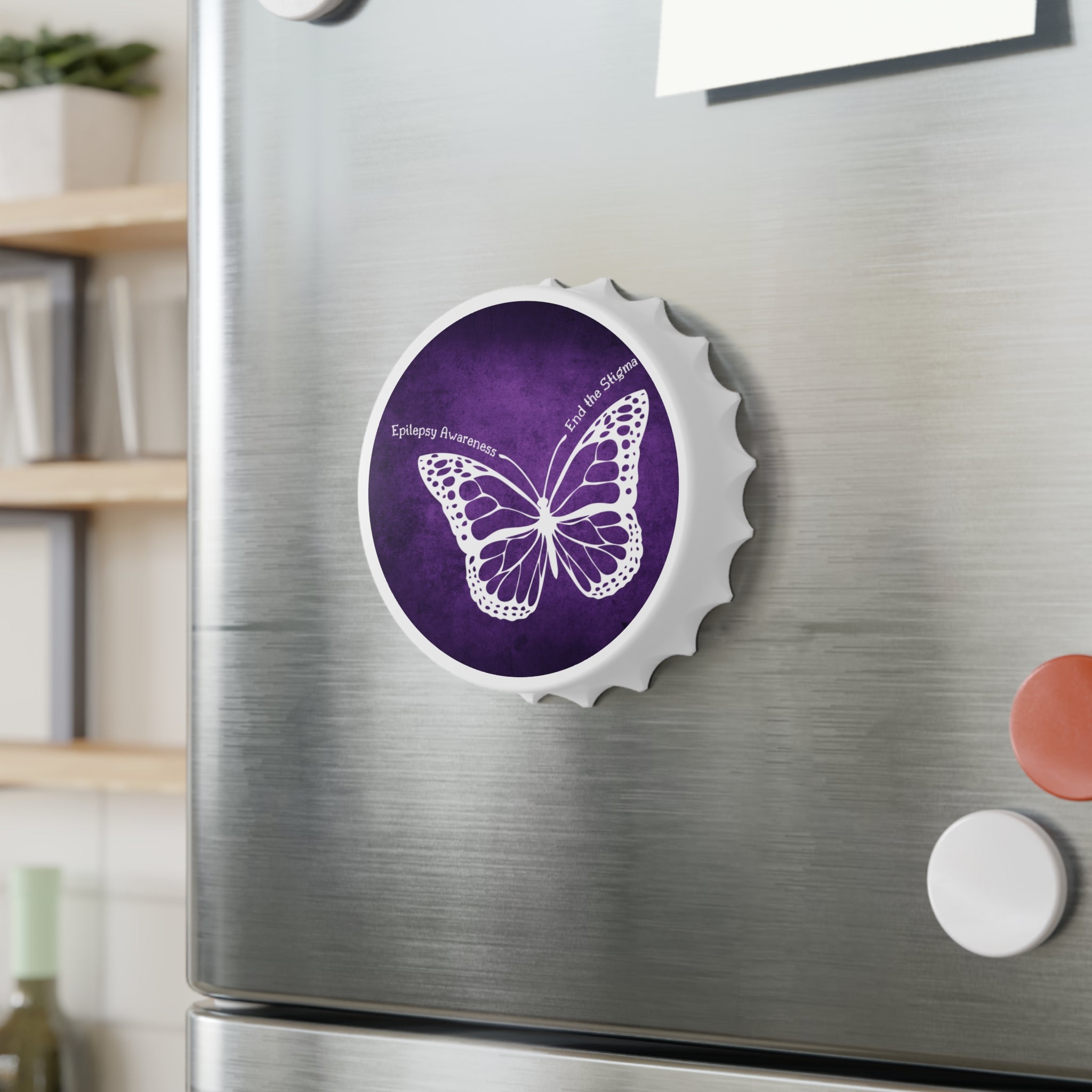Epilepsy Awareness Butterfly Bottle Opener - End the Stigma - Decor, Kitchen, Magnets - EpiAl's Shop