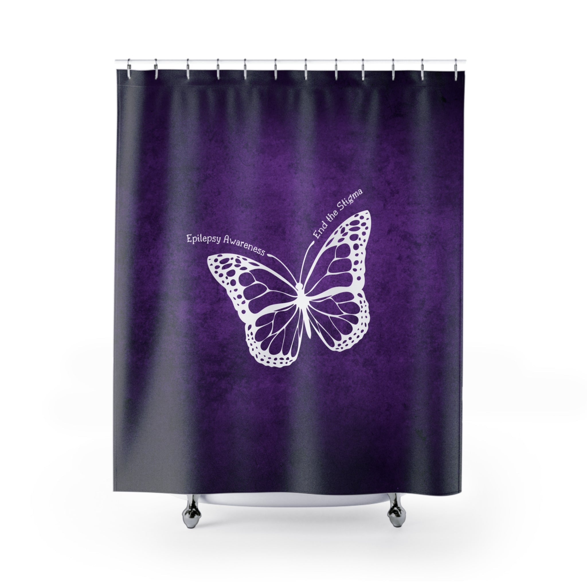 Epilepsy Awareness Butterfly Shower Curtain - End the Stigma - Decor, Bathroom, Shower Curtains - EpiAl's Shop