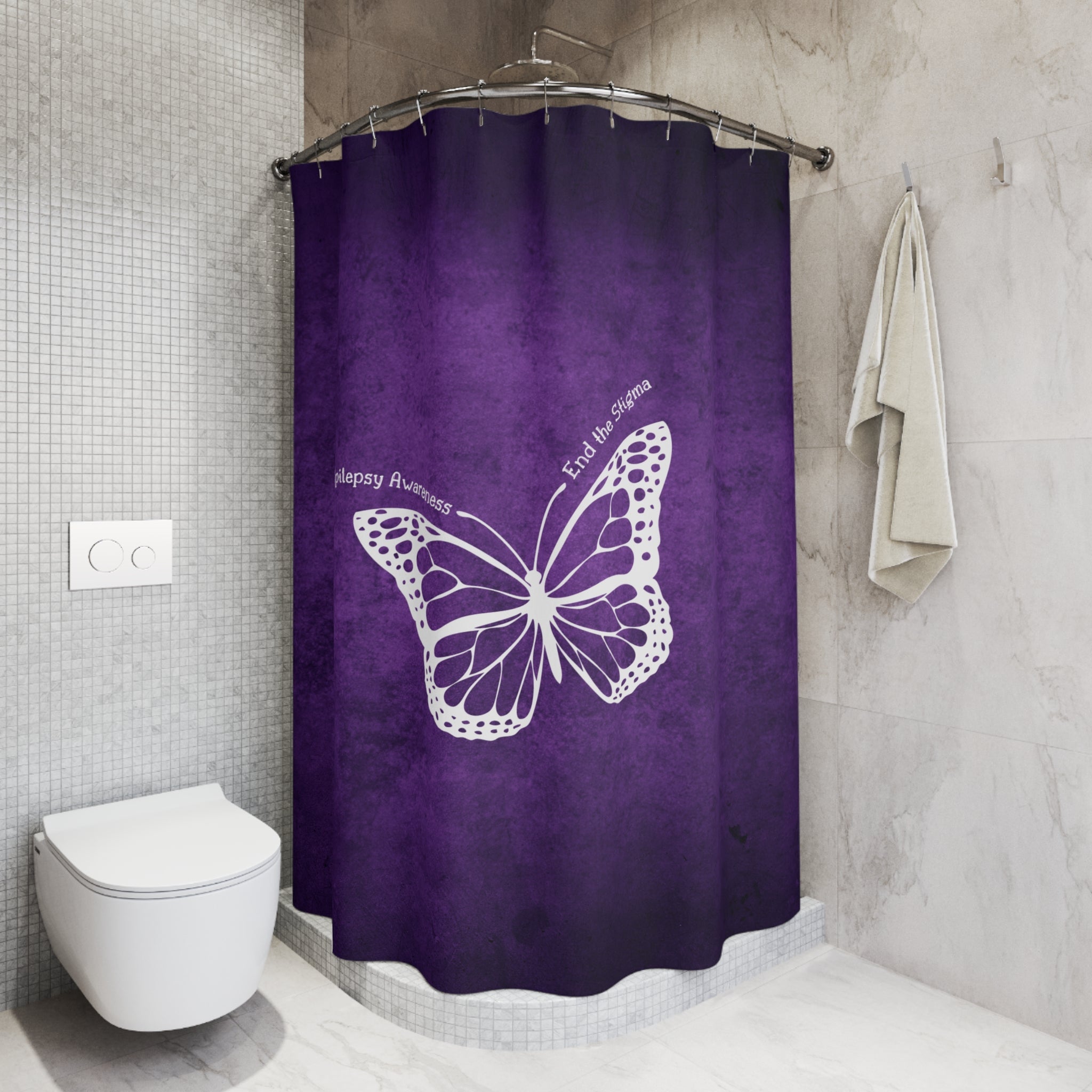 Epilepsy Awareness Butterfly Shower Curtain - End the Stigma - Decor, Bathroom, Shower Curtains - EpiAl's Shop