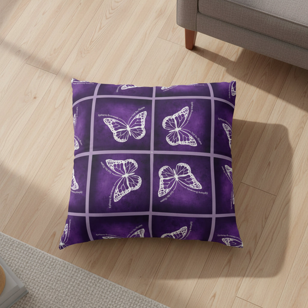 Epilepsy Awareness Butterfly Tufted Floor Pillow - Decor, Home, Pillows - EpiAl's Shop