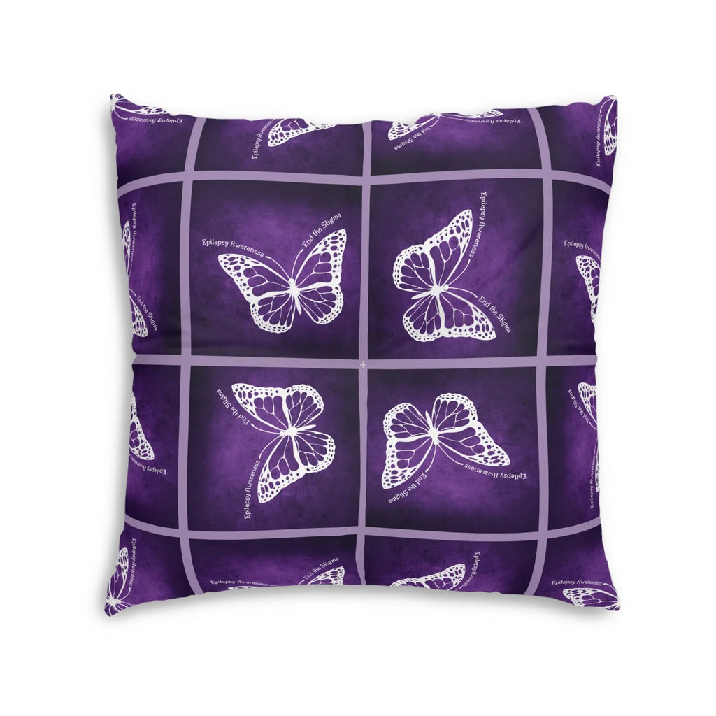 Epilepsy Awareness Butterfly Tufted Floor Pillow - Decor, Home, Pillows - EpiAl's Shop