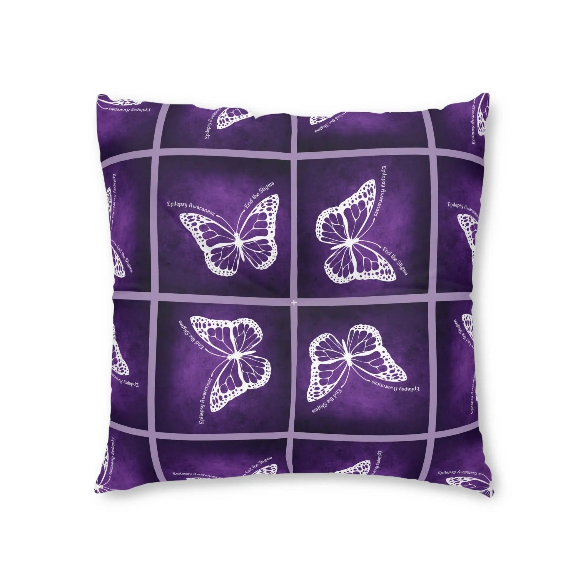 Epilepsy Awareness Butterfly Tufted Floor Pillow - Decor, Home, Pillows - EpiAl's Shop