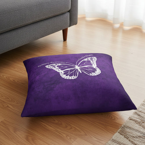 Epilepsy Awareness Butterfly Tufted Floor Pillow - End the Stigma - Decor, Home, Pillows - EpiAl's Shop