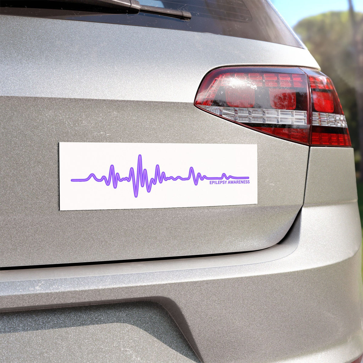 Epilepsy Awareness EEG Wave 10x3 Bumper Magnet – Purple Ribbon Support - Magnets, Indoor & Outdoor - EpiAl's Shop