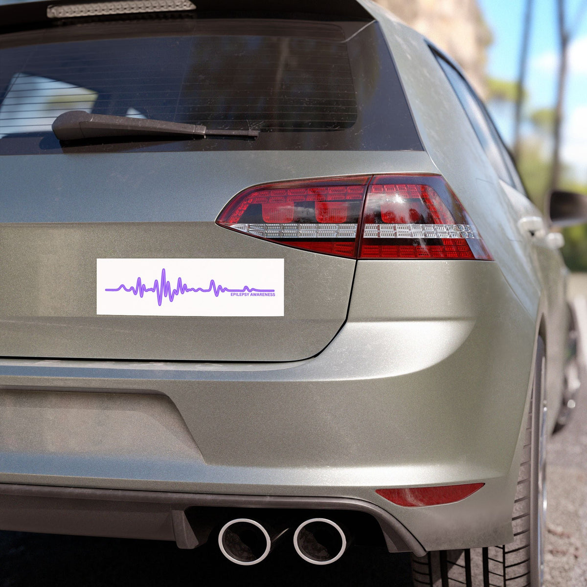 Epilepsy Awareness EEG Wave 10x3 Bumper Magnet – Purple Ribbon Support - Magnets, Indoor & Outdoor - EpiAl's Shop