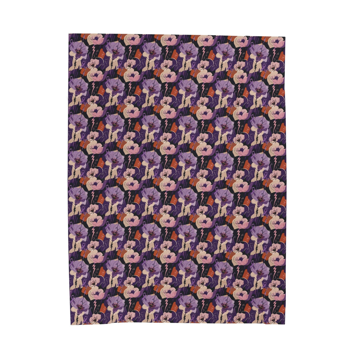 Epilepsy Awareness Floral Plush Blanket | Purple Ribbon Throw Blanket - Decor, Blankets, Throw - EpiAl's Shop