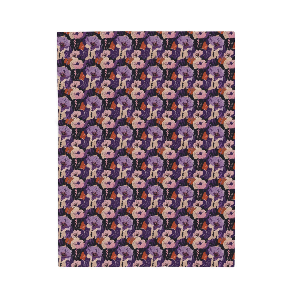 Epilepsy Awareness Floral Plush Blanket | Purple Ribbon Throw Blanket - Decor, Blankets, Throw - EpiAl's Shop