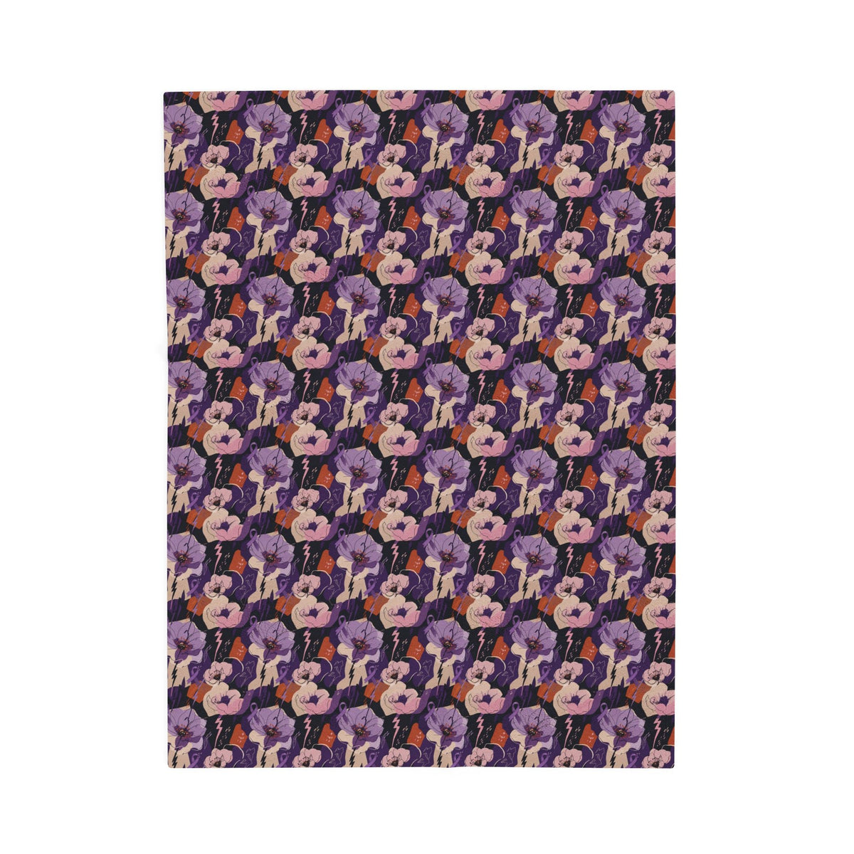 Epilepsy Awareness Floral Plush Blanket | Purple Ribbon Throw Blanket - Decor, Blankets, Throw - EpiAl's Shop