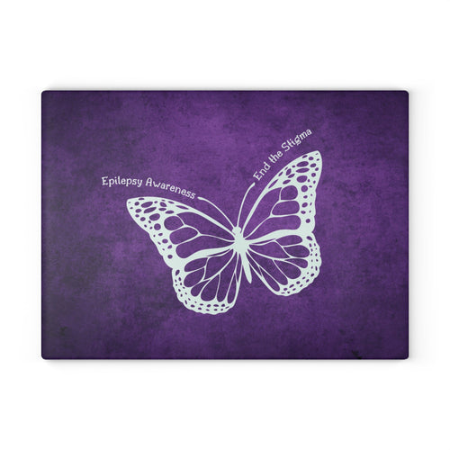 Epilepsy Awareness Glass Cutting Board - End the Stigma - Decor, Kitchen, Cutting Boards - EpiAl's Shop