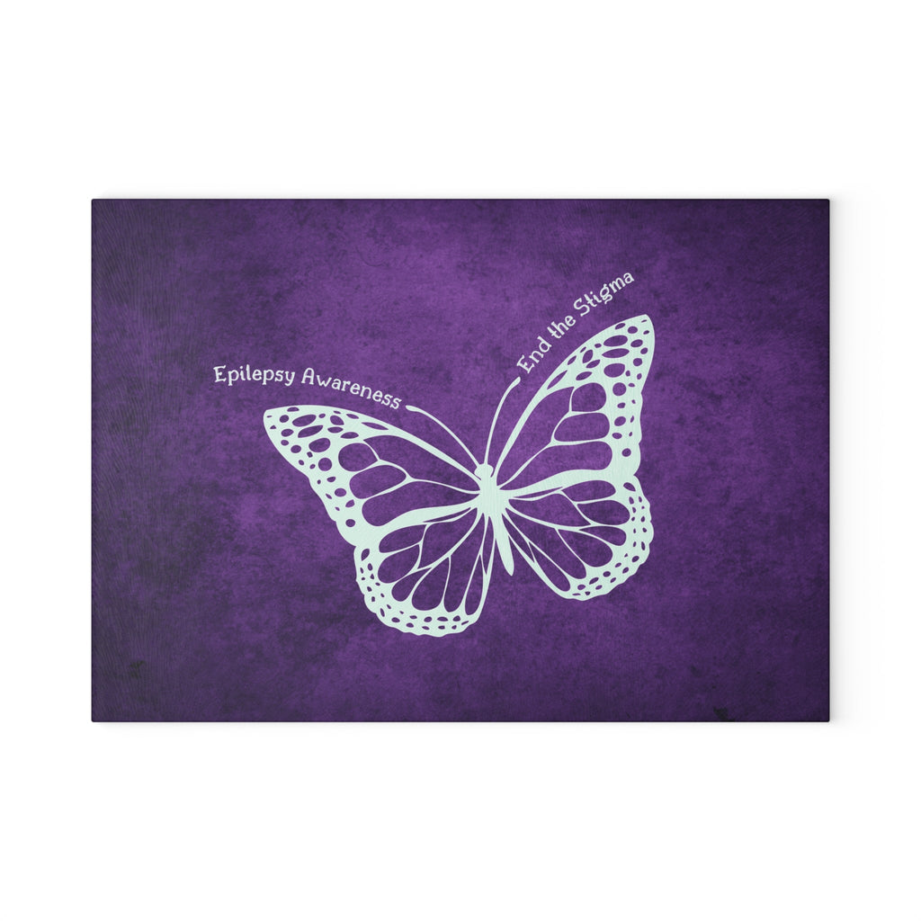Epilepsy Awareness Glass Cutting Board - End the Stigma - Decor, Kitchen, Cutting Boards - EpiAl's Shop