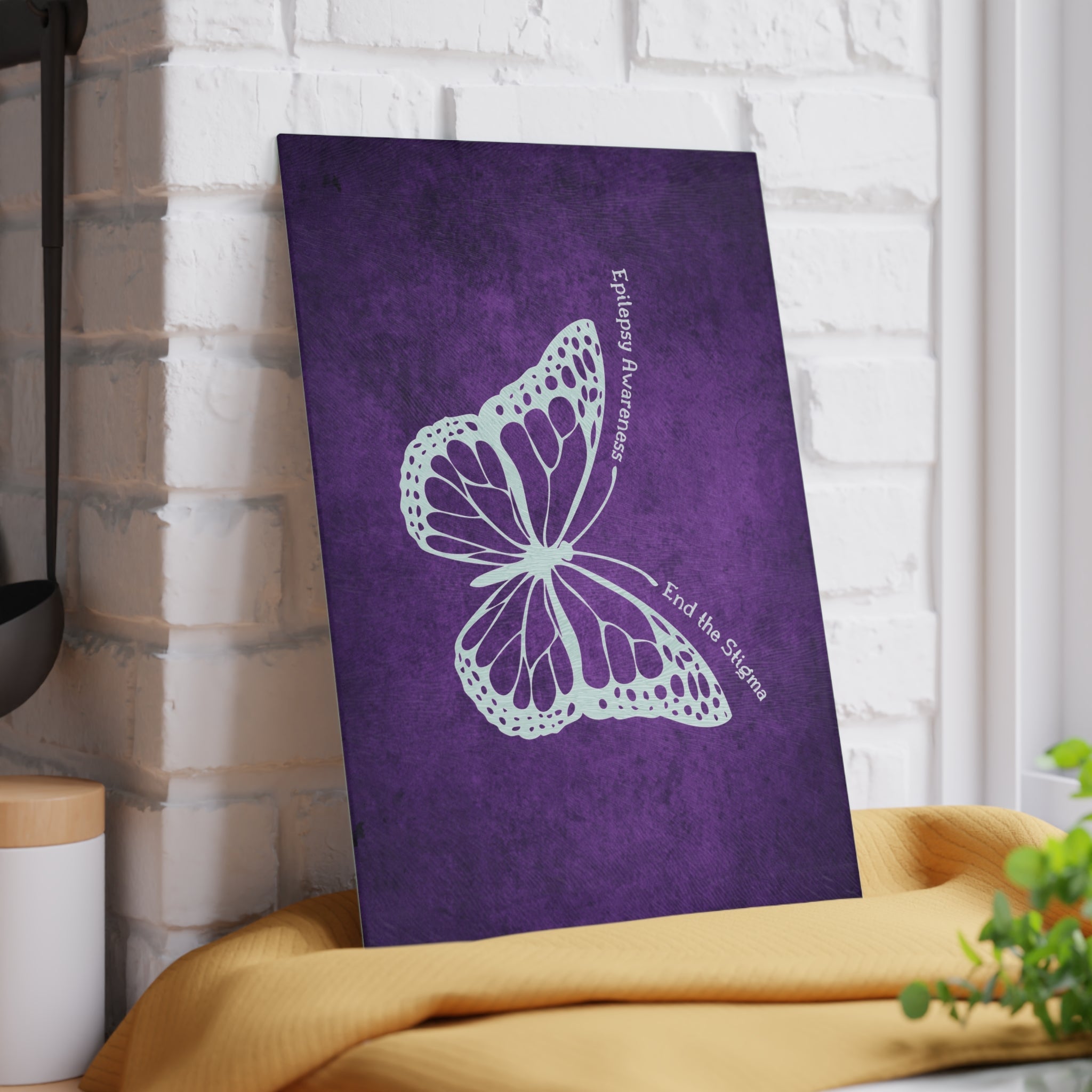 Epilepsy Awareness Glass Cutting Board - End the Stigma - Decor, Kitchen, Cutting Boards - EpiAl's Shop