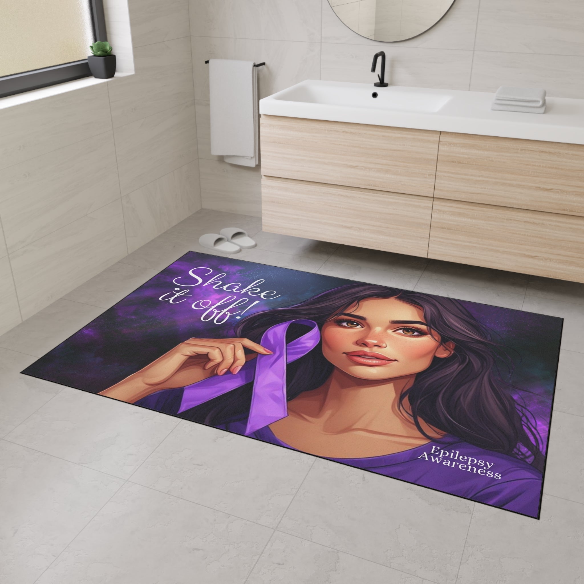 Epilepsy Awareness Heavy Duty Floor Mat, Shake It Off Design - Decor, Home, Rugs & Doormats - EpiAl's Shop