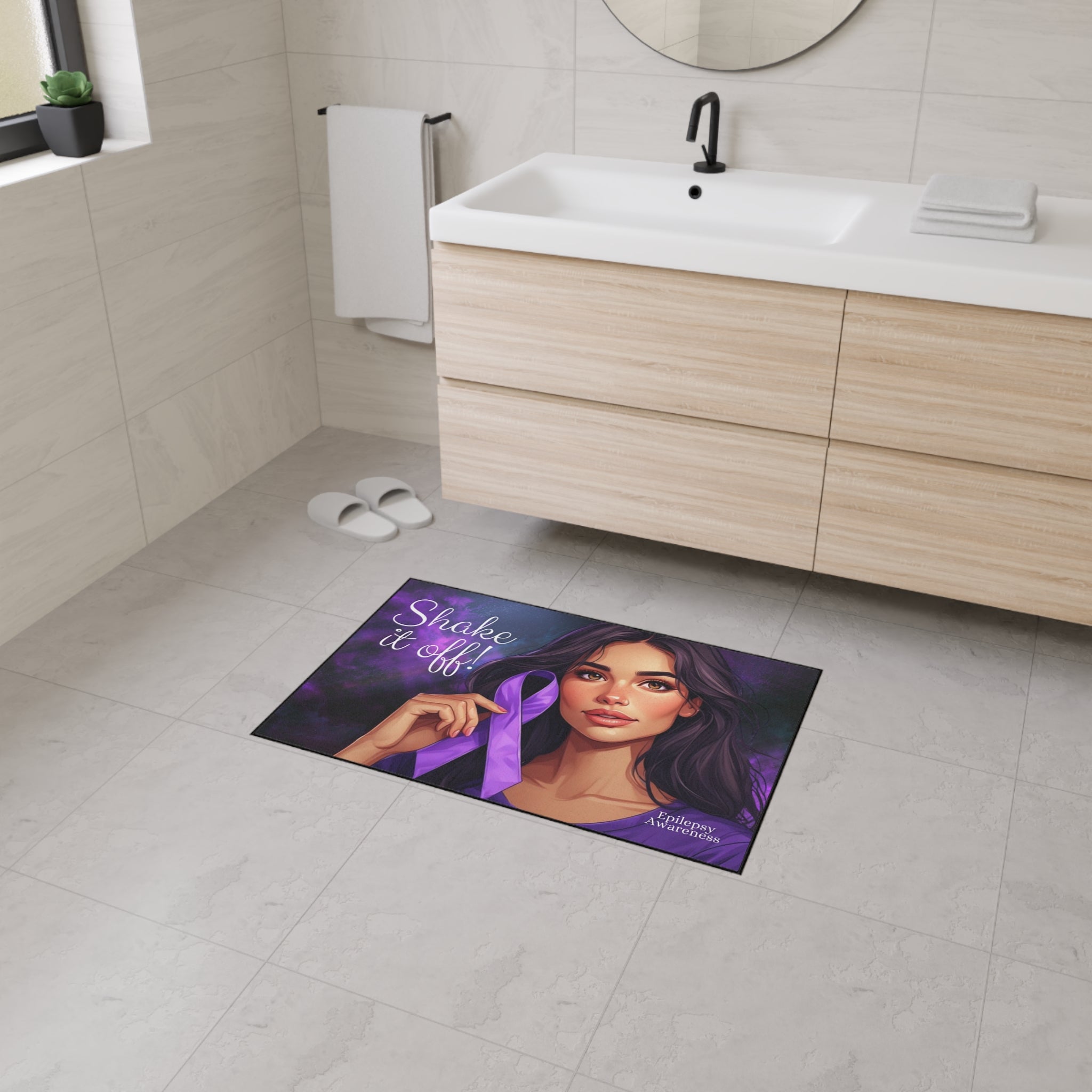 Epilepsy Awareness Heavy Duty Floor Mat, Shake It Off Design - Decor, Home, Rugs & Doormats - EpiAl's Shop