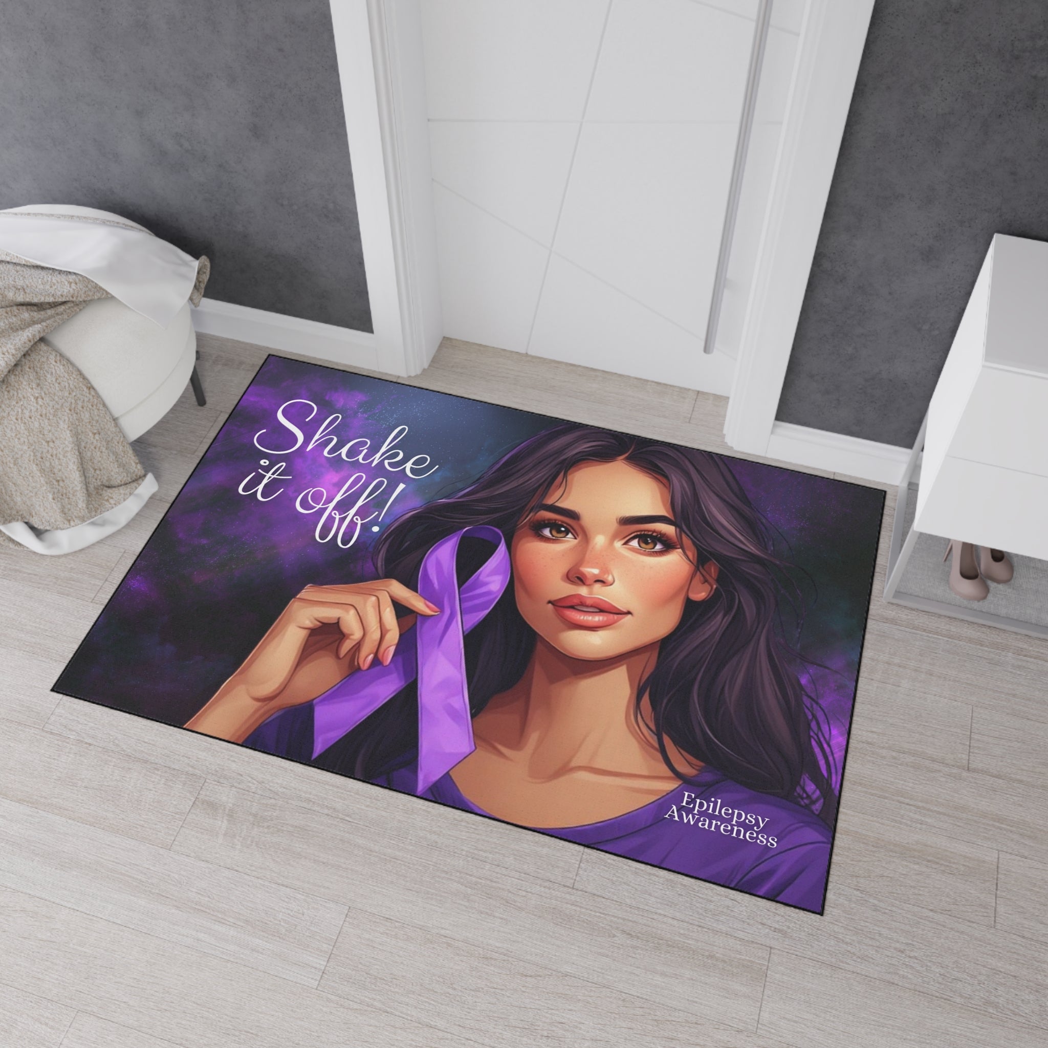 Epilepsy Awareness Heavy Duty Floor Mat, Shake It Off Design - Decor, Home, Rugs & Doormats - EpiAl's Shop