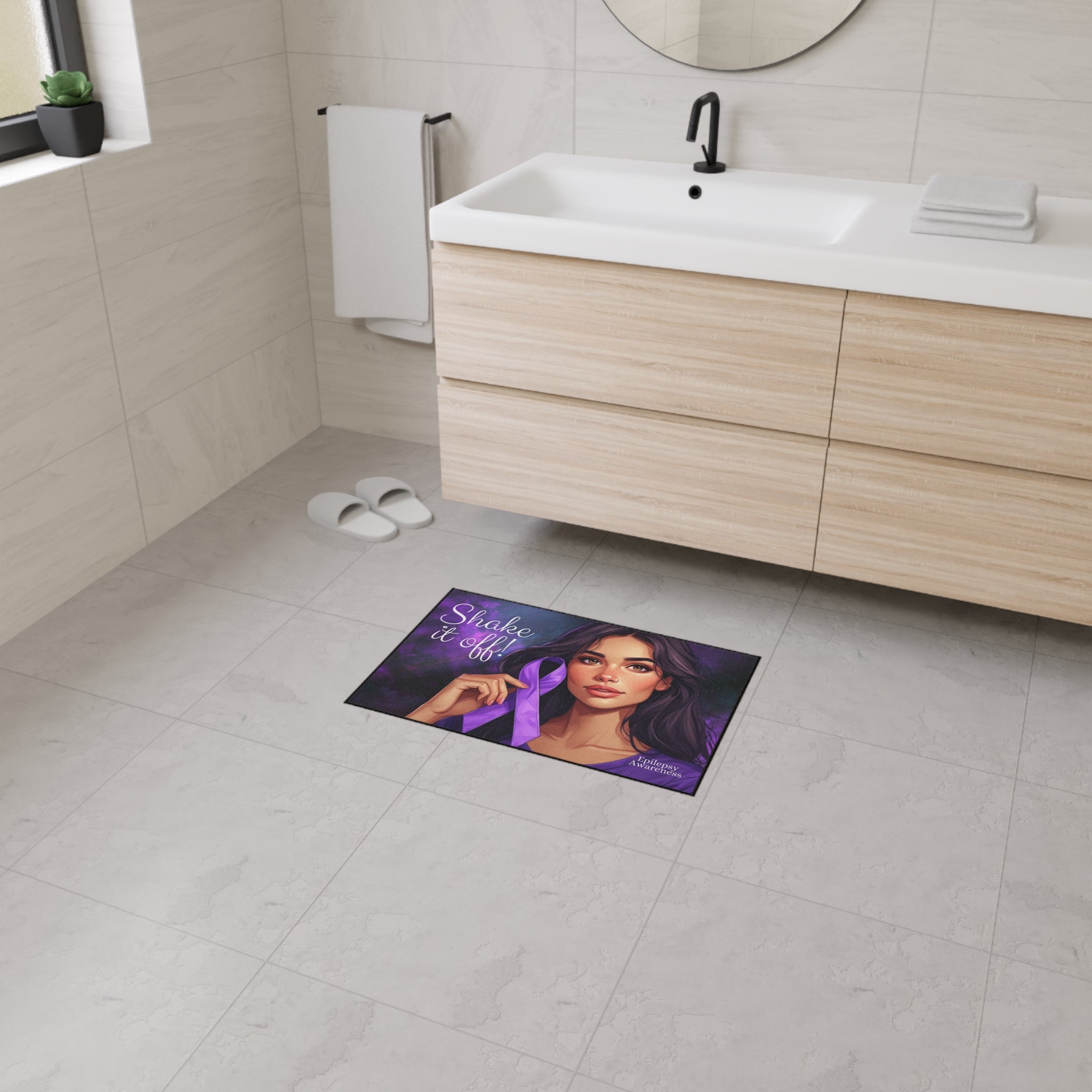 Epilepsy Awareness Heavy Duty Floor Mat, Shake It Off Design - Decor, Home, Rugs & Doormats - EpiAl's Shop