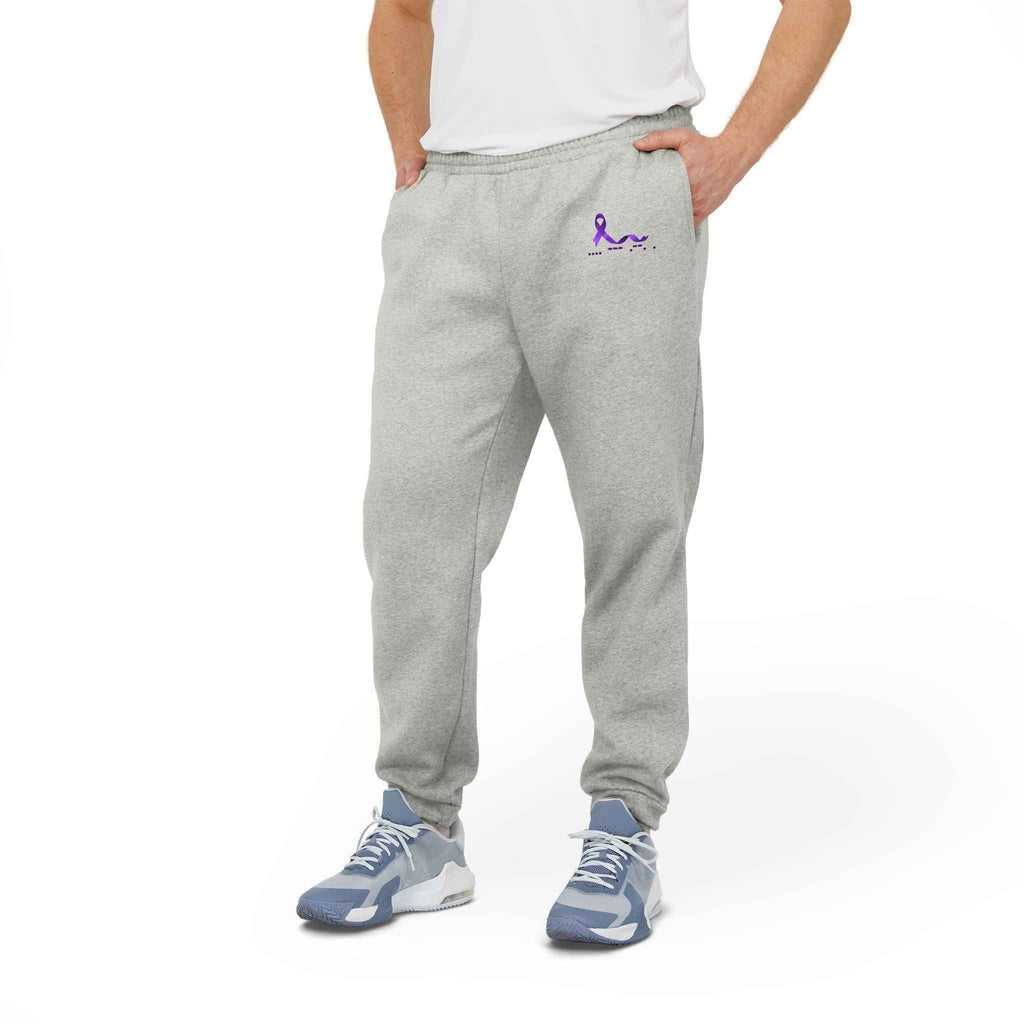 Epilepsy Awareness “HOPE” Morse Code Men’s Joggers – Purple Ribbon - Clothing, Men, Sweatpants - EpiAl's Shop