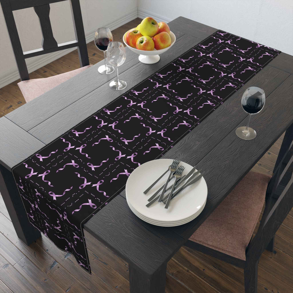 Epilepsy Awareness “HOPE” Morse Code Table Runner – Purple Ribbon Design - Decor, Home, Tablecloths & Runners - EpiAl's Shop