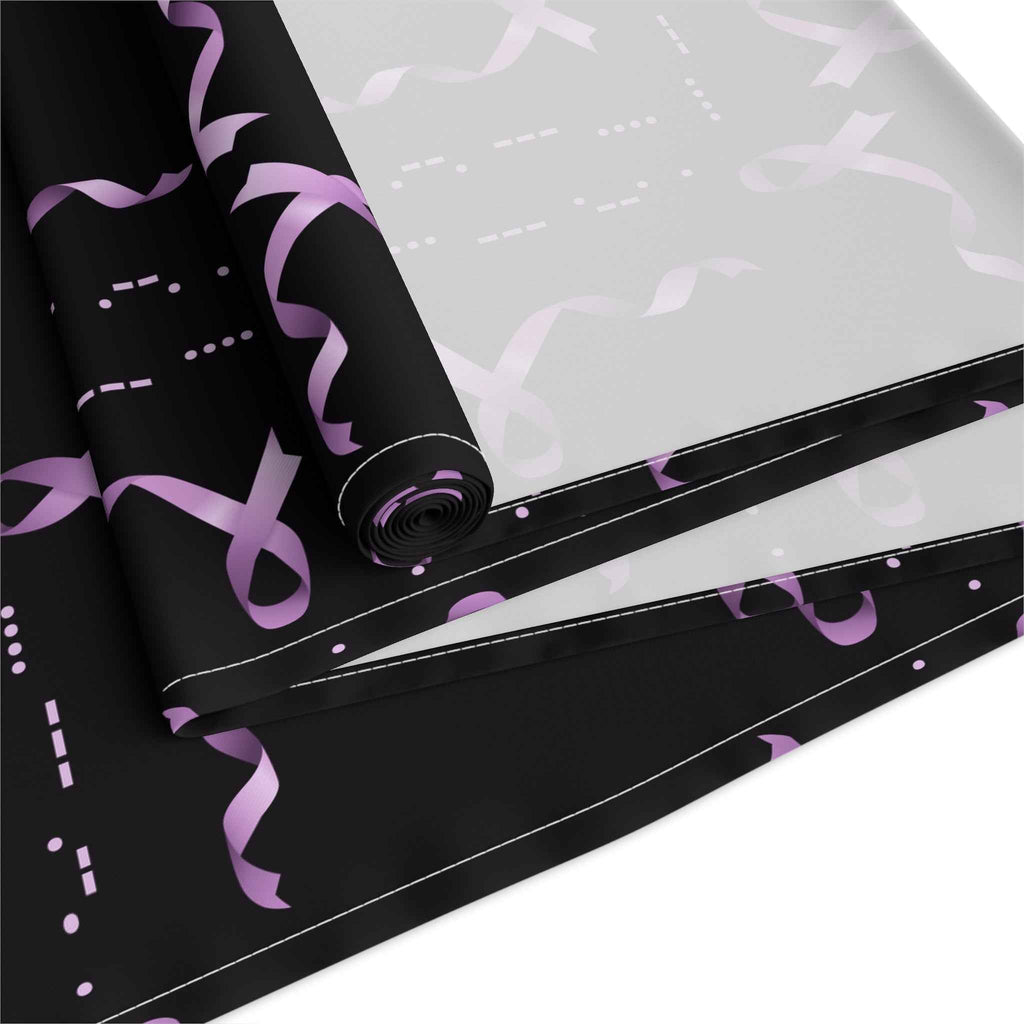 Epilepsy Awareness “HOPE” Morse Code Table Runner – Purple Ribbon Design - Decor, Home, Tablecloths & Runners - EpiAl's Shop