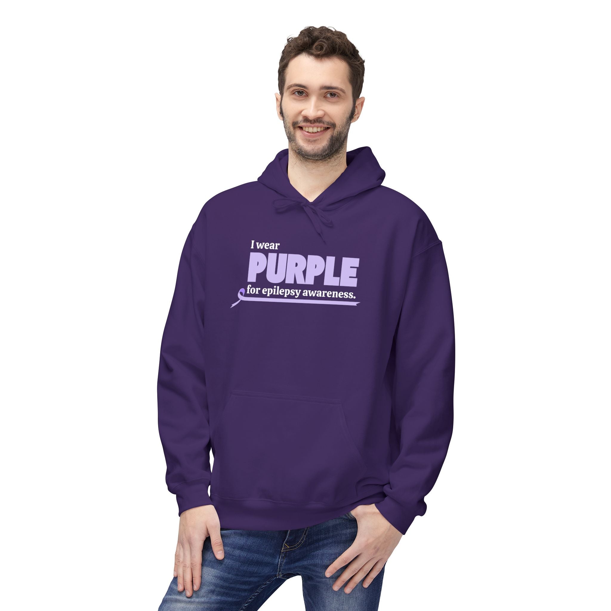 Epilepsy Awareness I Wear Purple Fleece Hoodie - Clothing, Hoodies - EpiAl's Shop