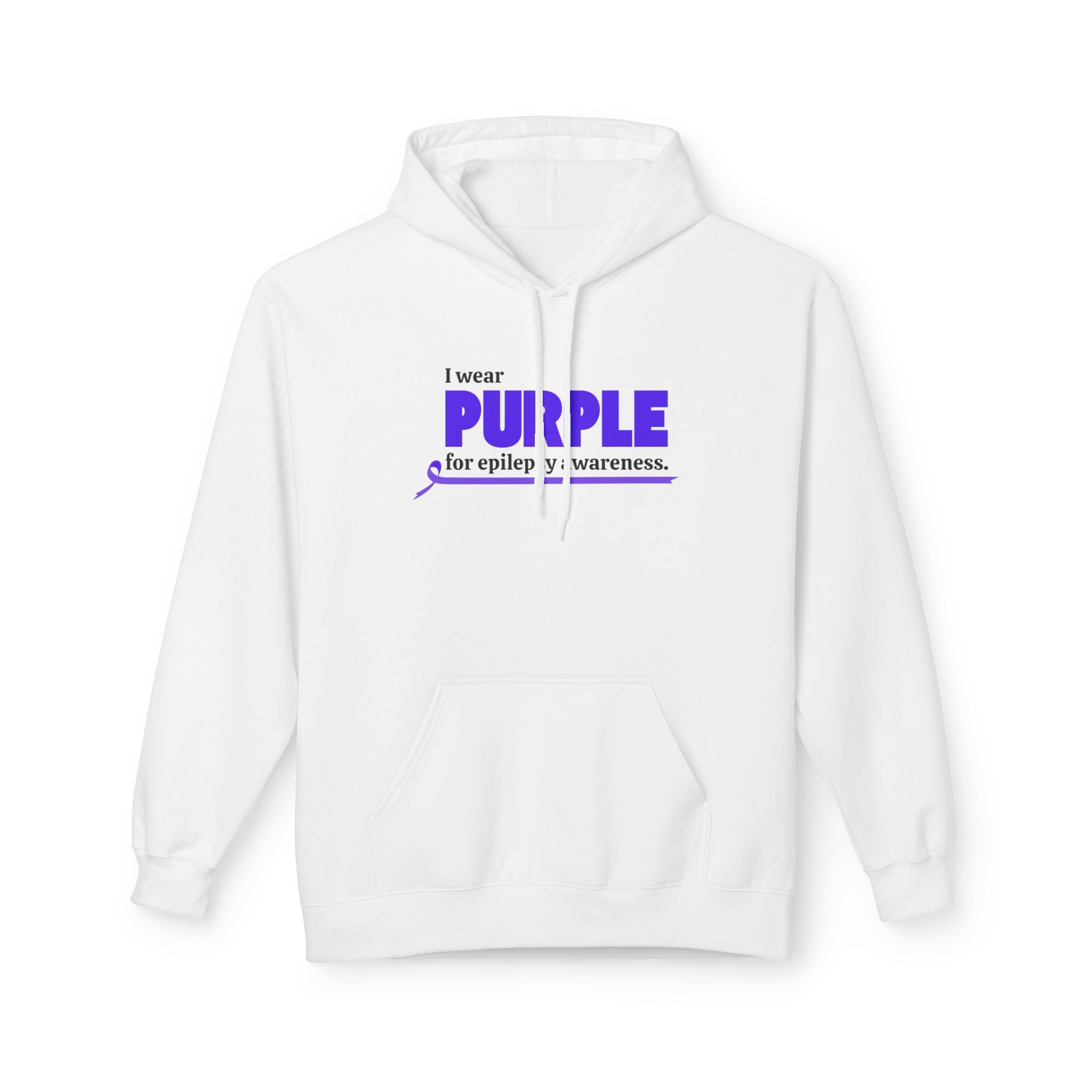 Epilepsy Awareness I Wear Purple Fleece Hoodie - Clothing, Hoodies - EpiAl's Shop